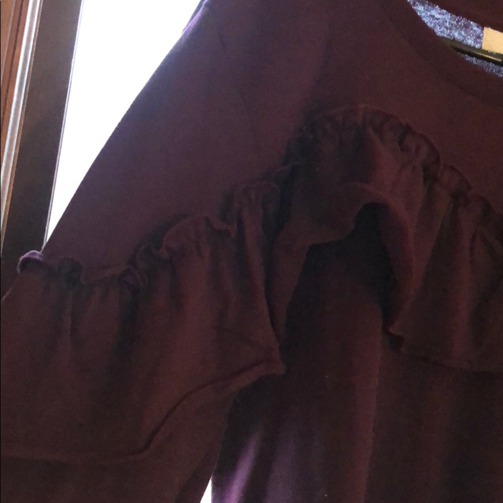 Burgundy “Ruffle Pioneer Sweatshirt” - Picture 5 of 7